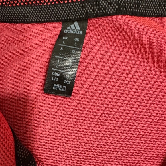 adidas Two-Tone Red Polo Shirt - Picture 4 of 6